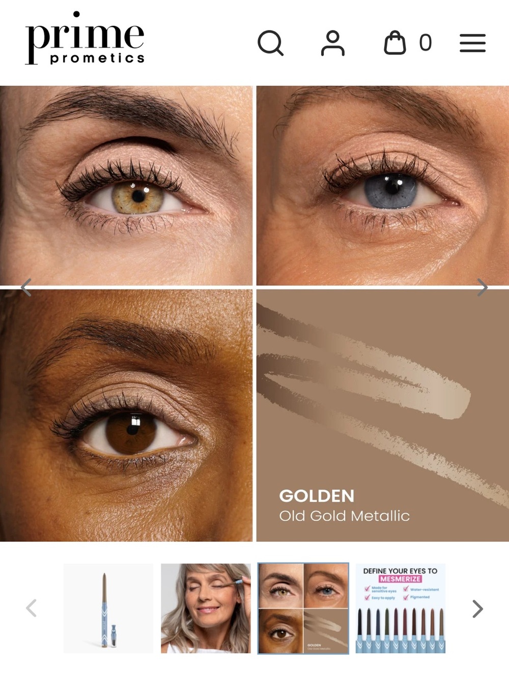 PrimeEyes Eyeliner in shade Golden
